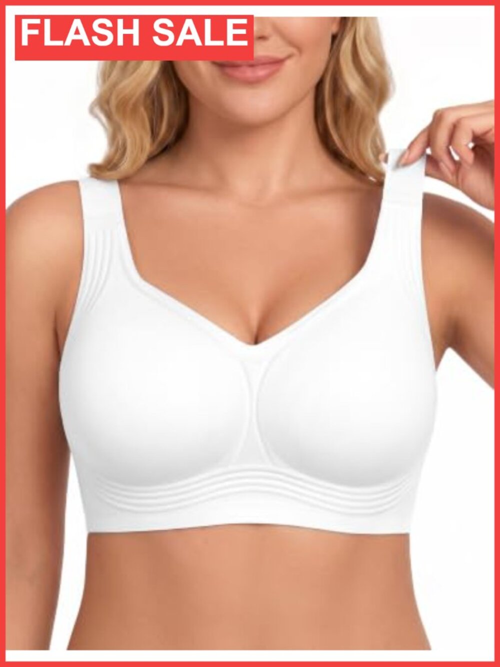 Wireless Full Coverage Bra with Jelly Support & Back Smoothing